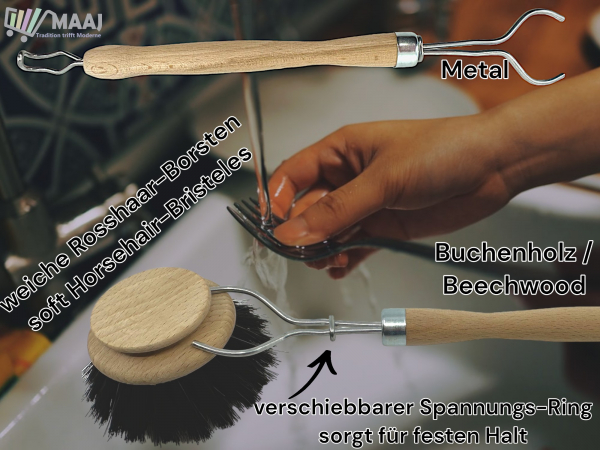 Brosse à vaisselle en crin de cheval